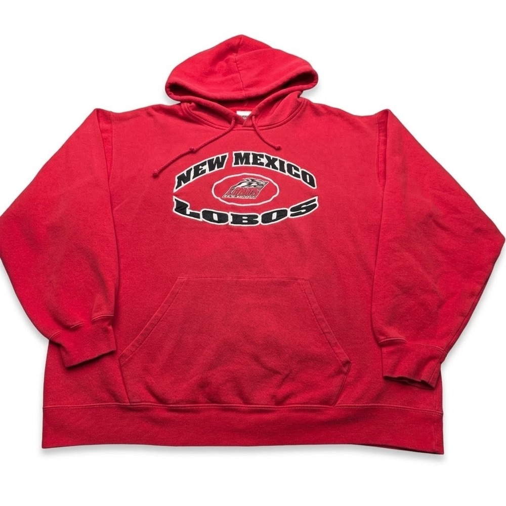 Vintage Sport Attack New Mexico Lobos Hoodie Red Mens XL UNM Collegiate Pullover